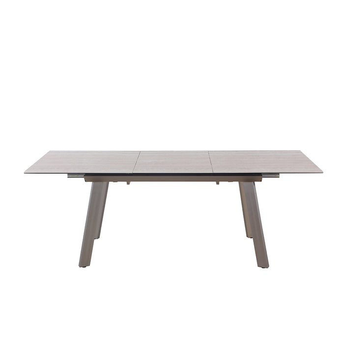 Chintaly ELEANOR Glass & Ceramic Table w/ Pop Up Extension