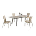 Chintaly ELEANOR Contemporary Dining Set w/ Extendable Ceramic Top Table & Motion-Back Chairs