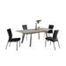 Chintaly ELEANOR Contemporary Dining Set w/ Extendable Ceramic Top Table & Motion-Back Chairs - Black