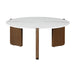 Chintaly ELISSA-OCC Marbleized Sintered Stone Top Cocktail Table w/ Wooden Base