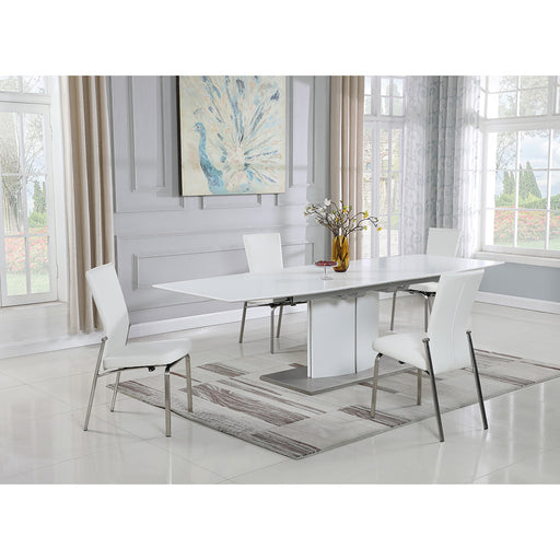 Chintaly ELIZABETH Dining Set w/ Extendable Dining Table & 4 Motion-Back Side Chairs