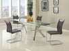 Chintaly ELLA Contemporary Dining Set w/ Extendable Table & 4 Cantilever Mesh Chairs