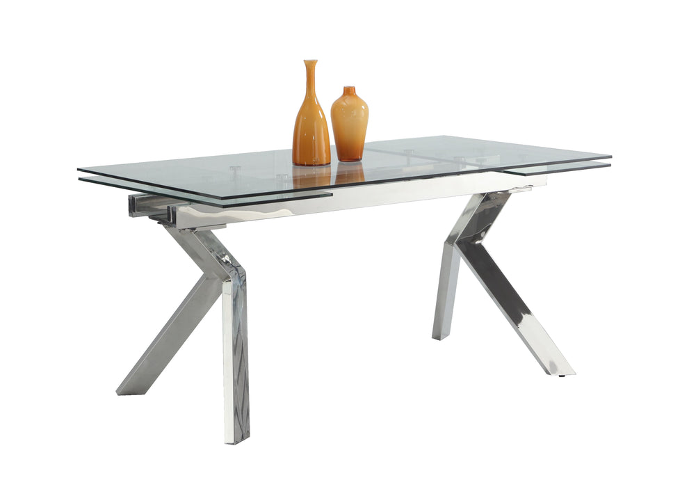 Chintaly ELLA Contemporary Extendable Dining Table w/ Steel Legs