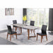 Chintaly EMILIA Dining Set w/ Extendable Ceramic Table & Solid Wood Chairs