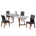 Chintaly EMILIA Dining Set w/ Extendable Ceramic Table & Solid Wood Chairs