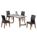 Chintaly EMILIA Dining Set w/ Extendable Ceramic Table & Solid Wood Chairs