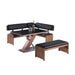 Chintaly EMMA Modern All-wood Dining Set w/ Table, Nook & Bench