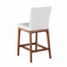 Chintaly EMMA Modern Low-back Counter Stool w/ Solid Wood Base - White
