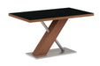 Chintaly EMMA Modern Set w/ Wooden & Black Glass Table & Nook