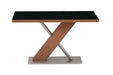 Chintaly EMMA 32"x 51" Rectangular Wooden & Black Glass Top