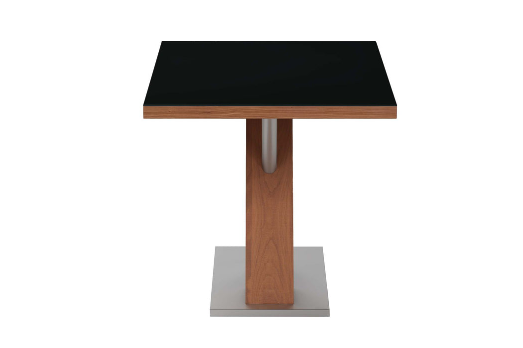 Chintaly EMMA Modern Wooden Black Glass Top Dining Table