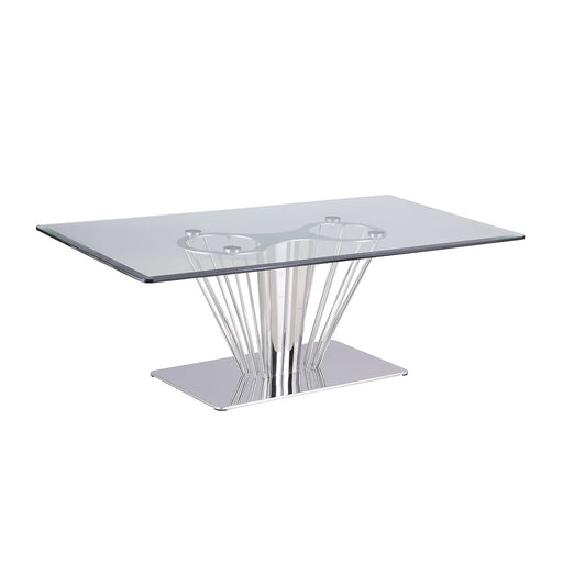 Chintaly FERNANDA-OCC Contemporary Rectangular Glass Lamp Table