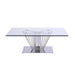 Chintaly FERNANDA-OCC Contemporary Rectangular Glass Lamp Table