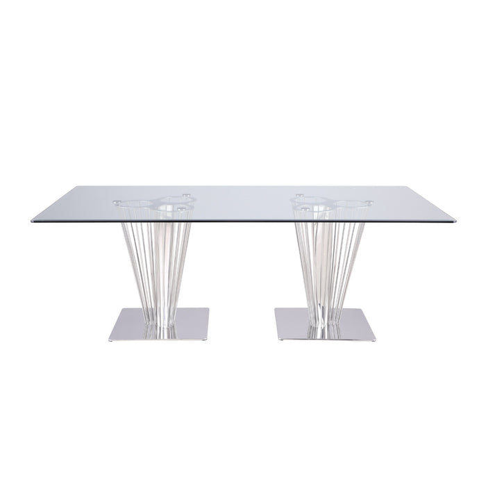 Chintaly FERNANDA Contemporary Rectangular Glass Dining Table