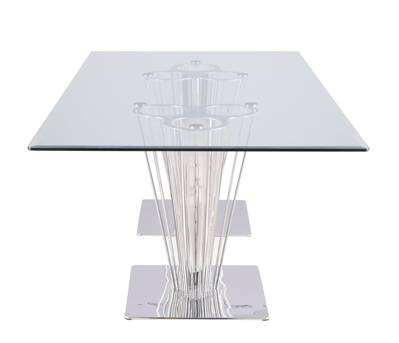 Chintaly FERNANDA Contemporary Rectangular Glass Dining Table