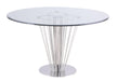 Chintaly FERNANDA Contemporary Round Glass Dining Table