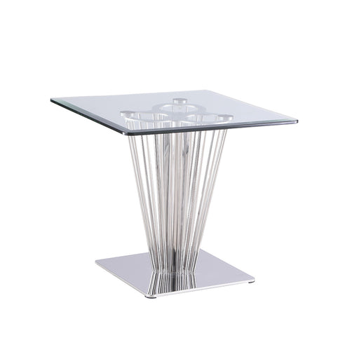 Chintaly FERNANDA-OCC Contemporary Square Glass Lamp Table