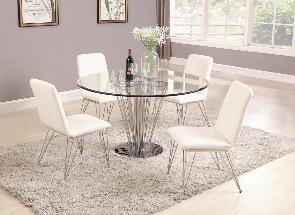 Chintaly FERNANDA Contemporary Round Glass Dining Table