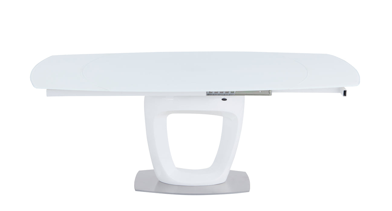 Chintaly GIULIANA Contemporary Extendable Starphire Glass Dining Table