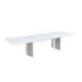 Chintaly GLENDA Contemporary White Gloss & Steel Dining Table