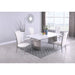 Chintaly GLENDA Contemporary White Gloss & Steel Dining Table