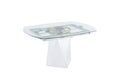Chintaly GLORIA Contemporary Motion-Extendable Glass Dining Table