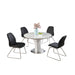 Chintaly GRETCHEN Dining Set w/ Butterfly-Extendable Marbleized Table & 4 Rocking Chairs - Black