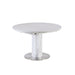 Chintaly GRETCHEN Dining Set w/ Butterfly-Extendable Marbleized Table & 4 Rocking Chairs - White