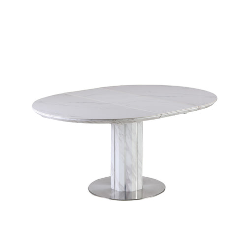 Chintaly GRETCHEN Contemporary Butterfly-Extendable White Top Dining Table