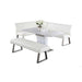 Chintaly GWEN Contemporary Dining Set w/ Extendable Table, Nook & Bench