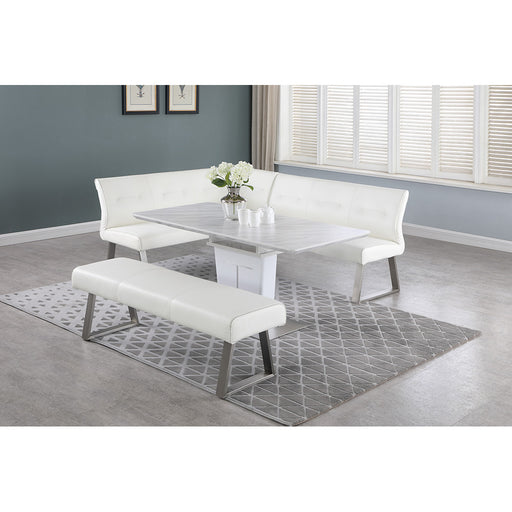 Chintaly GWEN Contemporary Dining Set w/ Extendable Table, Nook & Bench