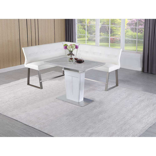 Chintaly GWEN Contemporary Dining Counter Set w/ Extendable Table and Reversible Nook