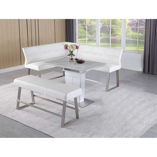 Chintaly GWEN Contemporary Counter Height Reversible Nook w/ Highlight Stitching