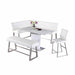 Chintaly GWEN Contemporary Dining Counter Set w/ Extendable Table and Reversible Nook