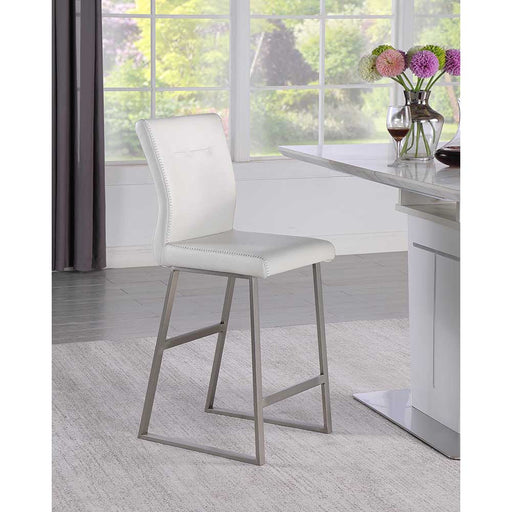 Chintaly GWEN Contemporary Counter Height Stool w/ Highlight Stitching