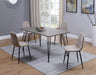 Chintaly HEATHER Contemporary Dining Set w/ Laminated Wooden Top & 4 Chairs