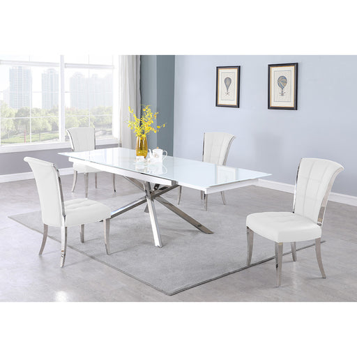 Chintaly IRIS Contemporary Tufted Side Chair - 2 per box - White