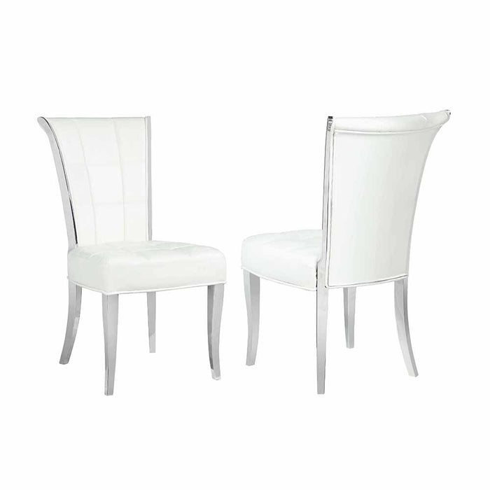 Chintaly IRIS Contemporary Tufted Side Chair - 2 per box - White