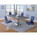 Chintaly ISABEL Contemporary Dining Set w/ Marble Table & 4 Motion-Back Chairs