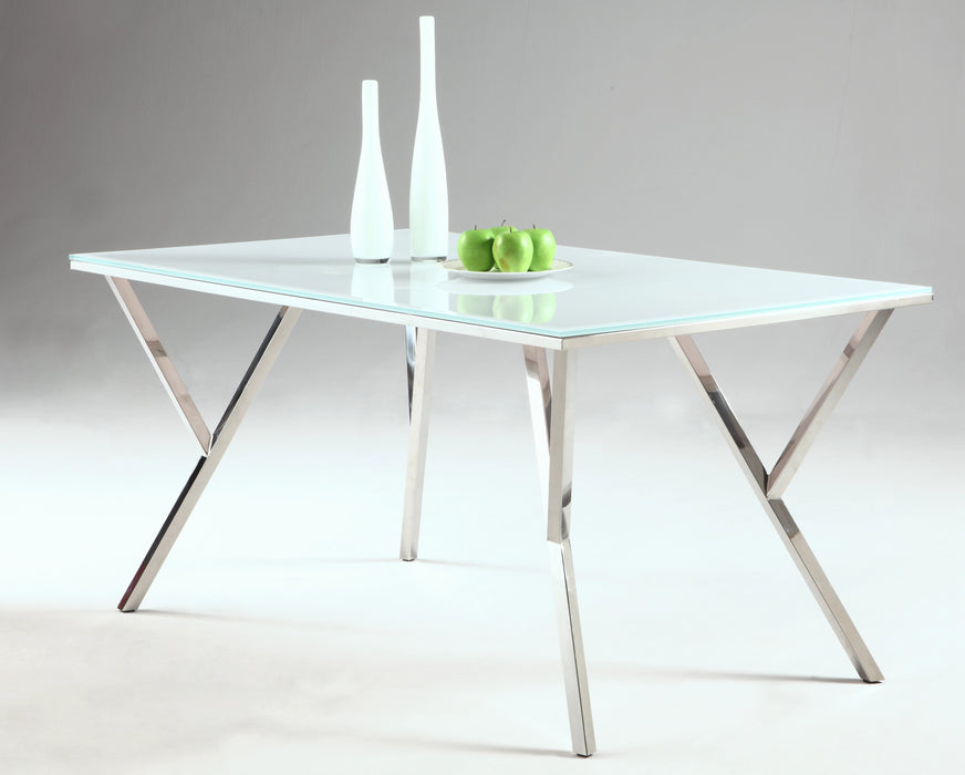 Chintaly JADE Modern Starphire Glass Top Dining Table