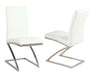 Chintaly JADE Modern Dining Set with Starphire Glass Table & White Upholstered Chairs