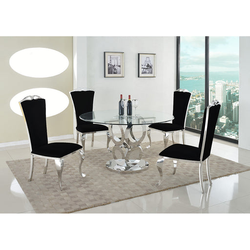 Chintaly JAMIE Modern Tall-Back Side Chair w/ Cabriole Legs - 2 per box