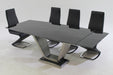 Chintaly JESSY Contemporary Dining Set w/ Black Marble Table & Z-Shaped Chairs