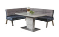 Chintaly JEZEBEL Dining Set w/ Extendable Dining Table & Reversible Nook w/ Storage