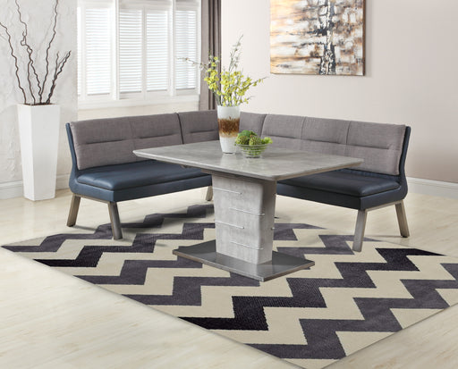 Chintaly JEZEBEL Concrete Veneer Top Dining Table w/ Butterfly Extension