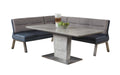 Chintaly JEZEBEL Dining Set w/ Extendable Dining Table & Reversible Nook w/ Storage