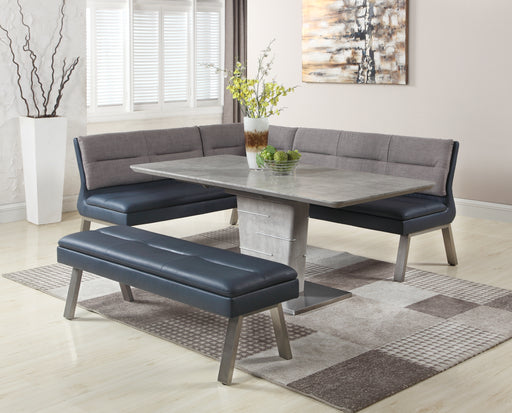Chintaly JEZEBEL Dining Set w/ Extendable Table, Reversible Nook & Bench