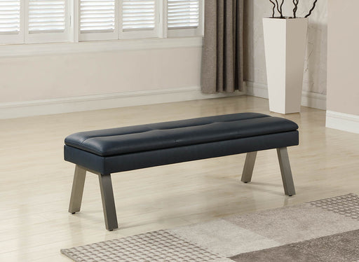 Chintaly JEZEBEL Tufted Bench w/ Underseat Storage & Steel Legs