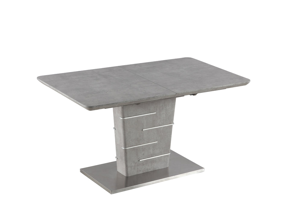 Chintaly JEZEBEL Concrete Veneer Top Dining Table w/ Butterfly Extension