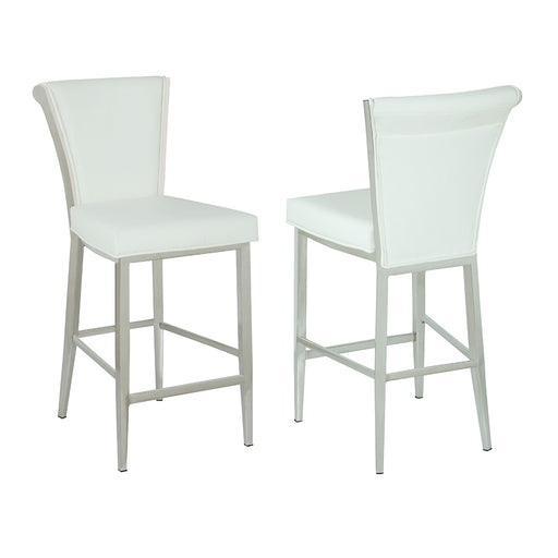 Chintaly JOY Contemporary Flare Back Counter Stool - White
